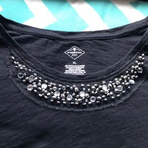 Black 3/4 length Shirt with detail